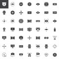 360 degrees view vector icons set