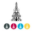 Dehradun City - World Peace Stupa - Icon Illustration