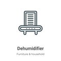 Dehumidifier outline vector icon. Thin line black dehumidifier icon, flat vector simple element illustration from editable