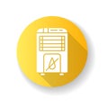 Dehumidifier yellow flat design long shadow glyph icon