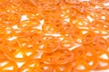 Dehydrated orange wagonwheel duros duritos food background