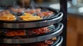 The dehydrators powerful fan circulates warm air evenly throughout the trays for even drying Royalty Free Stock Photo