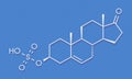 Dehydroepiandrosterone sulfate DHEA-S natural hormone molecule. Skeletal formula.