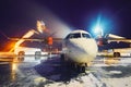 Deicing of the airplane Royalty Free Stock Photo