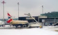 Deicing plane before take-off