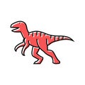 deinonychus dinosaur animal color icon vector illustration