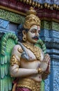 Deities on the exterior wall of the Sri Krishnan Temple (Hindu) in Singapore. Royalty Free Stock Photo