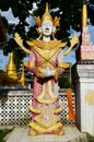 Deity Angel Statue Guardian Of Wat Muay Tor Temple Pagoda For Thai People And Foreign Traveler Travel Visit Respect Praying Buddha