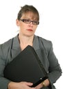 Dejected Businesswoman With Laptop Royalty Free Stock Photo