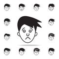 dejection on the face icon. Detailed set of facial emotions icons. Premium graphic design. One of the collection icons for