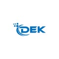 DEK letter logo design on white background. DEK creative initials letter logo concept. DEK letter design Royalty Free Stock Photo