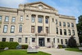 DeKalb County Courthouse with Manicured Lawn and Bench, Auburn Indiana