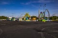 Dekalb County Fair on Memorial dr urban fair clear blue sky parking lot Royalty Free Stock Photo