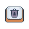 Color illustration icon for Del, recycle and remove Royalty Free Stock Photo