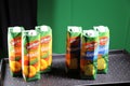 Del Monte brand name showcasing Peach and Pineapple Nectar juice