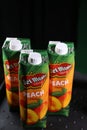 Del Monte juice the most famous brand for peach juice! Royalty Free Stock Photo