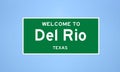 Del Rio, Texas city limit sign. Town sign from the USA.