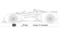Delage D12 Speedster concept sport car silhouette, illustration