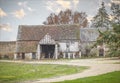 Delapidated french barn in the misddle of the countryside Royalty Free Stock Photo