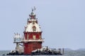 Delaware Bay Ship John Shoal Lighthouse Royalty Free Stock Photo