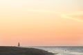 East coast dune beach sunset light house Royalty Free Stock Photo
