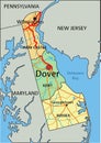 Delaware - detailed editable political map with labeling. Royalty Free Stock Photo