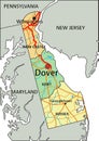 Delaware - detailed editable political map with labeling. Royalty Free Stock Photo