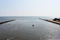 Delaware inlet with Jettys and boats Royalty Free Stock Photo