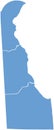 Delaware map by counties