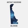 Delaware map in geometric polygonal,mosaic style.