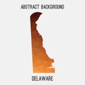 Delaware map in geometric polygonal,mosaic style.