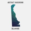 Delaware map in geometric polygonal,mosaic style.