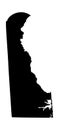 Delaware map silhouette.