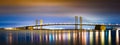 Delaware Memorial Bridge by night Royalty Free Stock Photo