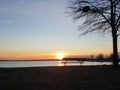 The Delaware River Sunset in New castle