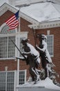 Delaware's Minutemen and Flag in the snow