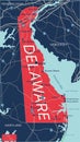 Delaware state detailed editable map Royalty Free Stock Photo