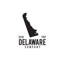Delaware state map outline logo design