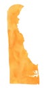 Delaware State Map Silhouette in beautiful orange colour.