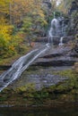 Delaware Township, Pike County, Pennsylvania, USA: Autumn foliage surrounds DingmanÃ¢â¬â¢s Falls