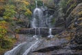 Delaware Township, Pike County, Pennsylvania, USA: Autumn foliage surrounds DingmanÃ¢â¬â¢s Falls