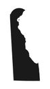 Delaware vector map silhouette. High detailed illustration. United state of America country