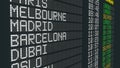 Delayed flight airport table sign, international arrivals schedule delay time Royalty Free Stock Photo