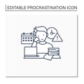 Delaying deadlines line icon