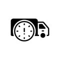 Black solid icon for Delays, postponement and vehicle Royalty Free Stock Photo
