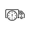 Black line icon for Delays, postponement and shipping