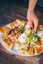 A delcious quesadillas platter Royalty Free Stock Photo