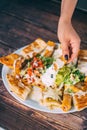 A delcious quesadillas platter Royalty Free Stock Photo