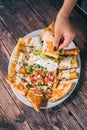 A delcious quesadillas platter Royalty Free Stock Photo