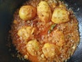 Delecious homemade onion egg masla curry Royalty Free Stock Photo